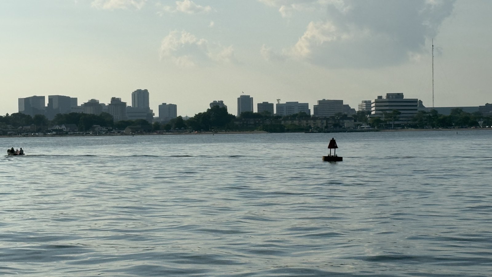 The Stamford, Connecticut skyline seen across the water
